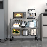 YSSOA 3-Tier Heavy Duty Storage Shelves 750Lb Capacity, 24.02" D x 13.78" W x 21.97" H Shelving Unit for Pantry, Garage, Laundry and Kitchen, Chrome YSSOA