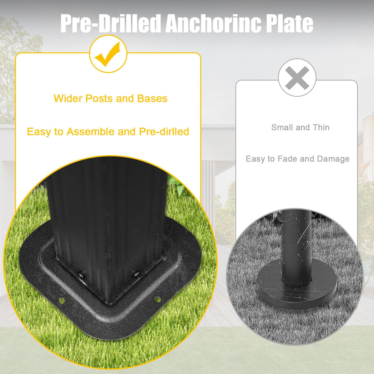 Domi 6.5x12FT Hardtop Grill Gazebo, Outdoor BBQ Gazebo with Galvanized Steel Sloping Roof, Metal Permanent Sun Shade Grill Canopy Shelter with 2 Side Shelves and Ceiling Hooks for Patio Yard, Gray domi outdoor living