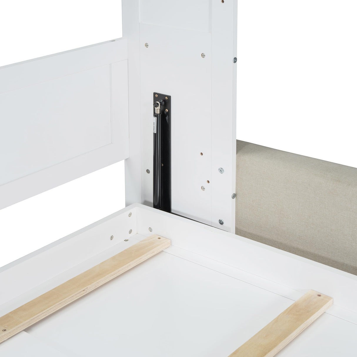 THINK 30 Murphy Bed with Sofa and Shelves, Versatile Wall Bed, Foldable Murphy Bed, Queen Size, White THINK 30