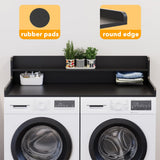 SpaceAid Washer Dryer Countertop with 2-Tier Shelf, Wood Topper with Edge, 54" Width x 27.5" Depth Cover Organizer Guard for Washer and Dryer Counter Laundry Hamper Storage (Black) SpaceAid