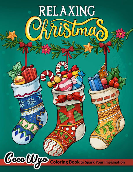 Relaxing Christmas: Coloring Book for Adults with Santa Claus, Holiday Scenes, Festive Decorations, and More for Stress Relief and Relaxation WoodArtSupply