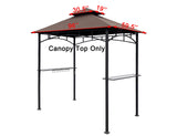 APEX GARDEN Replacement Canopy Top CAN ONLY FIT for Model #L-GG001PST-F 5' X 8' Brown Double Tiered Canopy Grill BBQ Gazebo (Top Only) (Brown) APEX GARDEN