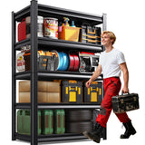 ZZXCBB Garage Shelving Heavy Duty, Adjustable 5-Tier Garage Shelves,3000LBS Metal Storage Shelves,Shelving Unit and Utility Storage Rack for Basement,Easy Assembly,Black 72''H x 35.4''W x 15.7''D ZZXCBB