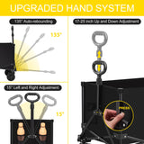 Ladkou Collapsible Foldable Wagon, Heavy Duty Beach Wagon Cart with 140L Capacity and 220LBS Load, Portable Utility Grocery Wagon for Outdoor Camping Garden, Black Ladkou