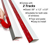 Keego 100% Blackout PVC Light Blocking Strips for Window Shades - Block Light Along The Sides of Blackout Blinds Great for Bedroom Nursery (White, 58.5", 2pcs) Keego