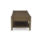 Signature Design by Ashley Roanhowe Contemporary 2-Drawer Coffee Table with Open Lower Shelf and Tapered Legs, Dark Brown Signature Design by Ashley