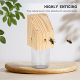 Best Bee Trap - Carpenter Bee Trap for Outside - Shed Style Nature Hanging Wood Trap for Outdoor with Removable Bee Vault Plastic Jar (2 Pack) Best Bee Trap