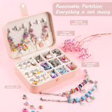 UFU Charm Bracelet Making Kit -120Pcs DIY Jewelry Making Kit, Mermaid Gifts for Girls Toys Crafts for Teen Girls Ages 5 6 7 8-12, with Portable Bracelet Organizer Box UFU