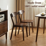 Vadisun Dining Chairs, Kitchen Chairs, 100% Pure Solid Wood Modern Chair with Curved Backrest Kitchen & Dining Room Chairs Modern Chair for Living Room,Dining Room (4, Walnut) Vadisun