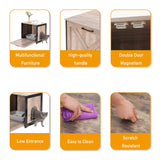 DWANTON Cat Litter Box Furniture Hidden, Cat Litter Box Enclosure, Reversible Entrance Can Be on Left or Right Side, Indoor Cat Box Cabinet, Wooden Cat Washroom, End Table, Nightstand Dwanton