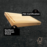 Large Wood Cutting Board from North American Maple - 20x16x1.5 inches - A Reversible Butcher Block that Comes with Juice Groove for Cutting Meat and WoodForChef