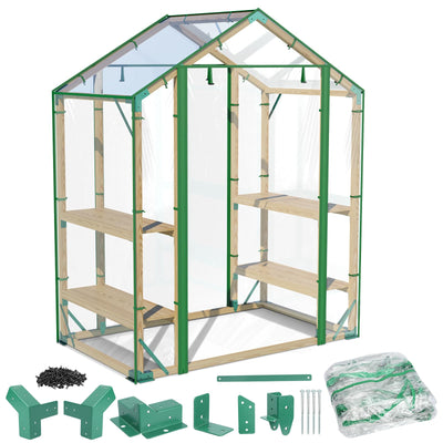 Walk in Greenhouse, 65x39x81 inch Green House for Plants, Include Greenhouse Kit and Greenhouse PVC Cover, Portable Greenhouses for Outdoors Winter