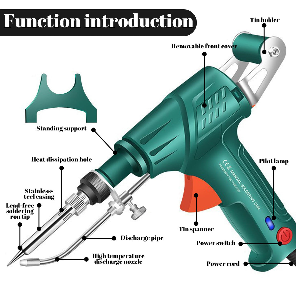 Multi-Function Soldering Iron Soldering Gun Set: External Heating Soldering Kit 60W Up to 480℃ - 3 PCS Solder Wire, Desoldering Pump, Tweezers for Welding Repair amusediy
