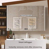 ZGNBSD Bathroom Vanity with Sink - Floating Bathroom Vanity Set Includes LED Smart Defogging Medicine Cabinet | Solid Wood Modern Bathroom Vanity | Wall Mounted (Wood, 60") ZGNBSD