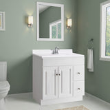 Design House 586198 Cultured Marble Vanity Top 31x19, Solid White Design House