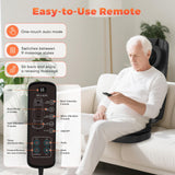 Shiatsu Neck and Back Massager with Heat, 4D Kneading Back Massager for Pain Relief Deep Tissue, Comfortable Back Massage for Chair, Massager for Home Office, Gifts for Women Men Parents Christmas belhope