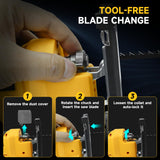 Cordless Jig Saw for DeWalt 20V Battery, 0°-45° Bevel Cuts, Brushless Jigsaw Tool, 3-Position Orbital for Wood/Metal/PVC Cutting LouSdZoke