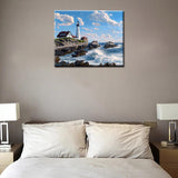 Portland Head Lighthouse Diamond Painting DIY 5D, Numbering Kit, American Seascape Seaside Red House Wall Art Crystal Rhinestone Embroidery Painting Home Decor Adults Nordics Gift(12''Wx 16''H) Tucocoo