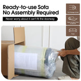 107" Comfy U-Shaped Sectional Modern Boneless Corduroy Couch with Chaise ‌and Ottoman‌ - No Assembly Required! Deep-Seat, Upholstered Modular Cloud Sofa for Living Room, Plush Corduroy Fabric(Black) COZYCC