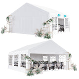 GarveeLife 20x20 FT Elegant Outdoor Party Tent Canopy - Removable Sidewalls, Sturdy Construction, Ideal for Weddings, BBQs, and Events with 3 Convenient Storage Bags. GarveeLife