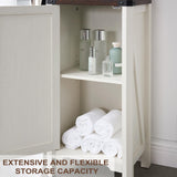 Minifeel Bathroom Storage Cabinet, 5-Shelf Farmhouse Storage Cabinet with Barn Door&Adjustable Shelves, Bathroom Organizer for Living Room, Kitchen (Antique White) Minifeel