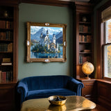 5D Diamond Art Kits for Adults Beginners,Lake Castle Scene DIY Full Round Drill Diamond Painting Kits,Paint by Diamonds Dots Gem Art Easy,Home Wall Decor 14X14 Inch Acelii