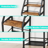 HapiRm Wine Rack Freestanding Floor - 4-Tier Stepped Liquor Cabinet Bar Stand for Home with Fabric Drawer, Wine & Glass Organizer for Living Room, Kitchen, or Dining Room HapiRm