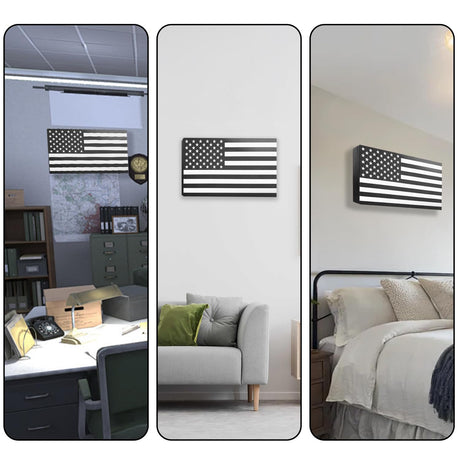 BUYYAH American Flag Gun Concealment Case, 19.7" x 11.8" x 4.9" American Flag Wall Hanging Concealed Gun Cabinet, Combination Lock All Iron Frame for Police Gift BUYYAH