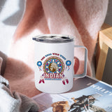 MAIKESUB 4 Pcs Sublimation Mugs Blank Stainless Steel Coffee Tumbler Double Wall Sublimation Blanks Coffee Mugs with Handle and Sliding Lid 12 oz Double Wall Vacuum Insulated for Travel Mug MAIKESUB