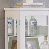 Kings Brand Furniture Modern White Buffet Display Curio Cabinet with Glass Doors and Adjustable Shelves Kings Brand Furniture