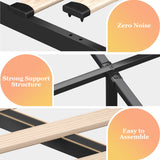 Queen Size Grey Upholstered Bed Frame with Storage, LED Lights & Wingback Headboard - LIMGLIM LIMGLIM