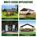 Poborin Durable Metal Carport 10 x 20FT Heavy Duty for Cars - Large Garage Shelter Solution,All-Weather Portable Car Garage Canopy Shelter for Cars & Boat Cover for Yard Poborin