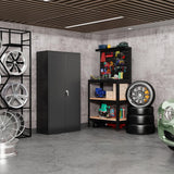 Majnesvon Metal Storage Cabinet, 72" Locking Metal Storage Cabinet, with 2 Doors and 4 Adjustable Shelves, for Storage Office, Garage, Home, Majnesvon