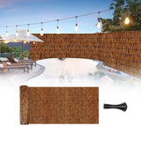 Natural Bamboo Fencing Rolls 2FT 4FT 6FT 8FT 9FT 16.4FT Decorative Bamboo Fence Screen Curtain Balcony Fence Bamboo Screen Fencing for Outdoor Backyard Patio（Brown） WoodArtSupply