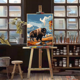 Natuyalo Paint by Numbers for Adults Beginner, Bison Acrylic Easy Paint by Numbers Kits Animal Craft Kits for Adults Suitable for Home Wall Decoration Flameless 16x20 Inch Natuyalo