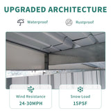 GFDGFD 6x8FT Galvanized Steel Outdoor Storage Shed with Lockable Double Doors, Metal Lean to Shed with Free PC Light Board for Tools, Bikes & Patio Essentials (Without Floors) GFDGFD