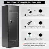KAER 15-17 Gun Safe,Gun Safes for Home Rifle and Pistols,Large Capacity Gun Safe Rifle,Multi-Function Gun Cabinet,Sturdy Anti-Theft Gun Safe with Handgun Racks, Magnetic Lamp(Unassembled) KAER