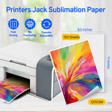 Printers Jack Sublimation Ink & 150 Sheet Sublimation Paper 8.5x11’’ 120G, 2 Pack Teflon Sheet, Heat Tape compatible for Inkjet Printer ET-2800 ET-15000 ET-2803 ET-2760 ET-2400 ET-4700 ET-4800 ET-2720 Printers Jack