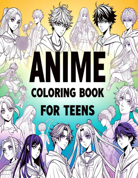 Anime Coloring Book For Teens: 50 Pages Of Japanese Anime Characters and Scenes - Anime and Manga Art - Detailed Coloring Pages for Teens WoodArtSupply