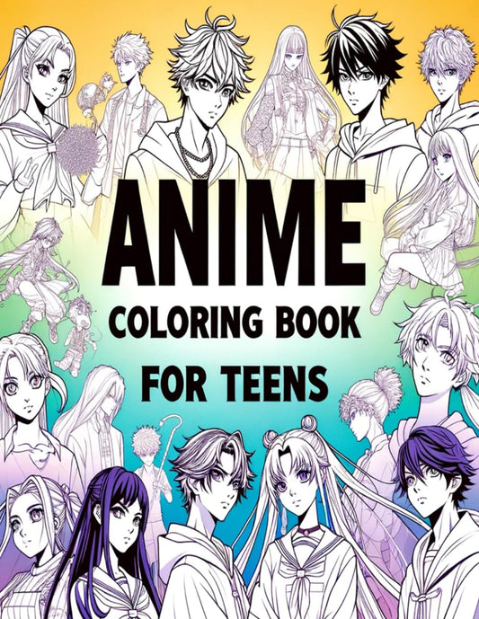 Anime Coloring Book For Teens: 50 Pages Of Japanese Anime Characters and Scenes - Anime and Manga Art - Detailed Coloring Pages for Teens