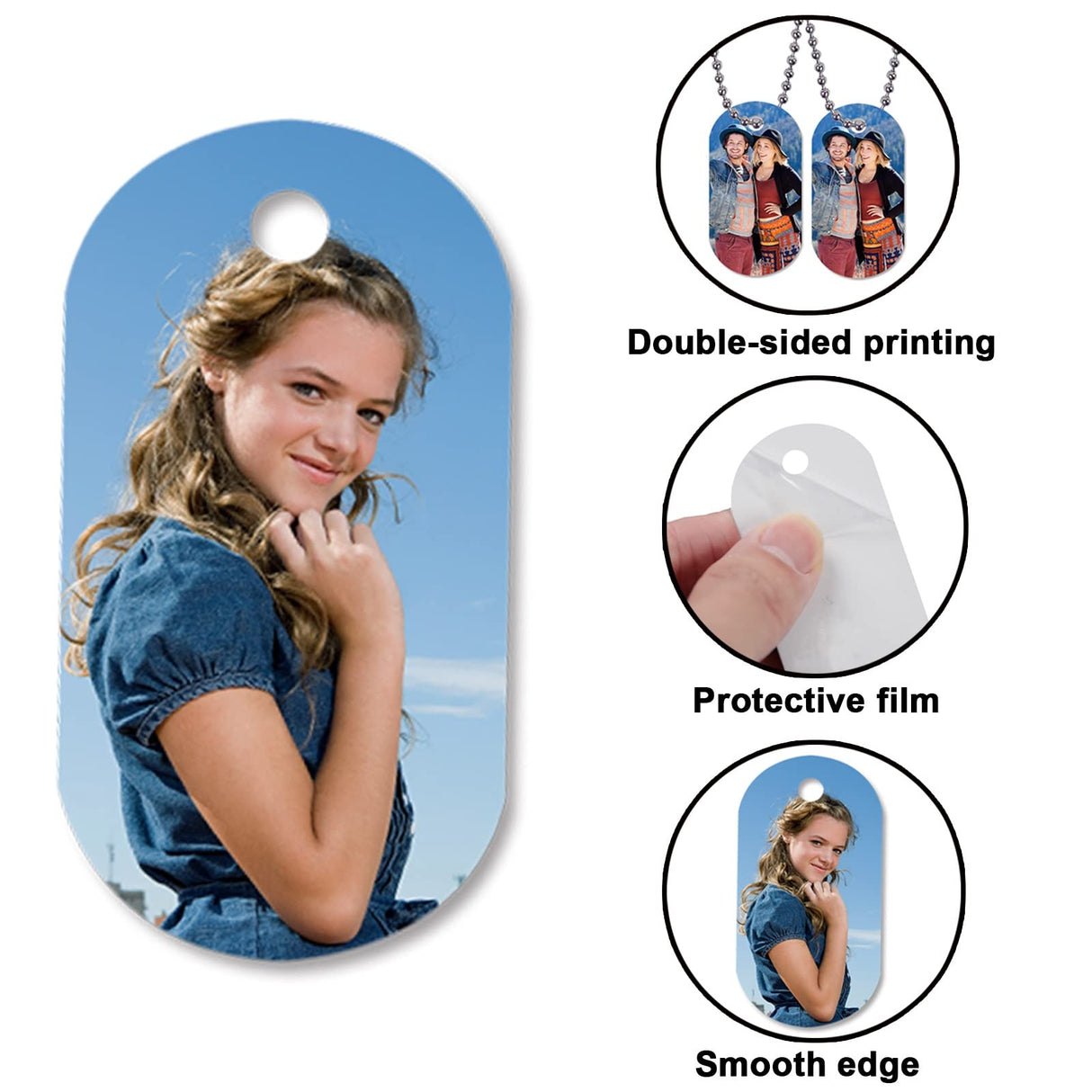 30 pcs Sublimation Blank Dog Tag Aluminum White Sublimation Stamping Tag Pendants Double Sided Blank Stamping Metal Tags, Personalized Pets Tags Oval GEKIXUTP