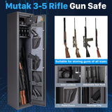 Mutak 4-5 Rifle Gun Safe for Home Rifle and Pistols, Large Capacity Biometric 5 Rifle Safe & 5 Pistols Racks, 4 Ways Quick Access, Gun Cabinet with Alarm & Bright LED (No Assembly Required) Mutak