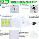 COBIZI Canopy 10x20 Pop Up Canopy Tent with 6 Sidewalls, Waterproof Commercial Canopy Ez Outdoor Instant Gazebo UV Protection 50+ Event Shelter, Garden Tents for Parties with Sandbags, White COBIZI