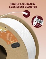 DURAMIC 3D TPU Filament 1.75mm, Soft TPU 3D Printing Filament 95A, 1kg Spool, +/- 0.05mm Accuracy, White 1 Pack DURAMIC 3D