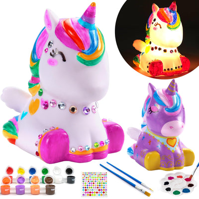 HAPMARS Paint Your Own Unicorn Lamp Kit, DIY Night Lamp Art Supplies Creative Crafts Kit Painting Toy Age 4 5 6 7 8 9 10 11 12 Birthday Christmas Gift for Kids Girls Boys