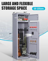 KAER 10-12 Gun Safe, Gun Safes for Rifles and Pistols, Large Gun Safe for Home Rifles and Shotguns, Gun Cabinet, Rifle Safe, Gun Safes & Cabinets, Quick Access Gun Safes with Adjustable Shelves (Grey) KAER