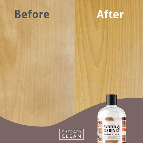 Therapy Wood Polish Bundle with Microfiber 16 oz. - Wood Furniture Polish, Best Wood Furniture Cleaner - Almond Scent - Wood Cleaner, Cabinet and Table Restorer, Natural Wood Conditioner Therapy