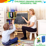 Toddler Tower Foldable - Kids Kitchen Step Stool with 3 Adjustable Heights & Safety Rail, Montessori Tower with Chalkboard for Learning, Standing Tower Helper Stool for Kitchen Counter Sink (Natural) SAUCE ZHAN