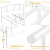VECELO 14 inch Queen Bed Frame White Beds Metal Platform Mattress Foundation with headboard Footboard Steel Slat Support/No Box Spring Needed/Easy Assembly VECELO