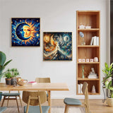 Sun and Moon Diamond Art Kits for Adults - 2 Pack Diamond Painting Kits for Adults,DIY 5D Diamond Painting with Round Gem Art Kits for Adults for Gift Home Wall Decor 14x14 Inch YarnWhimsy